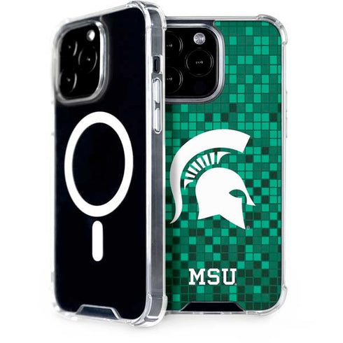 Michigan State University Spartans Digital Pixels iPhone Cases